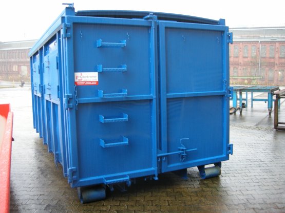 HÜLLENKREMER Containerbau NRW - Abrollcontainer mit 2-teiligem Schiebedach